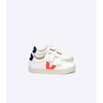 Kids' Veja ESPLAR CHROMEFREE Shoes White/Orange/Blue | ZA 730AHK